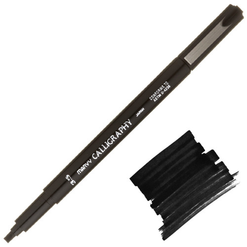 Uchida Calligraphy Marker, Medium Point (3.5mm), Black