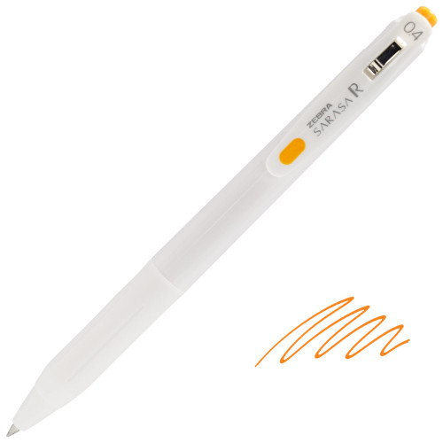 Zebra Sarasa R Retractable Gel Pen, Ultra Fine Point (0.4mm), Orange, 12 Count
