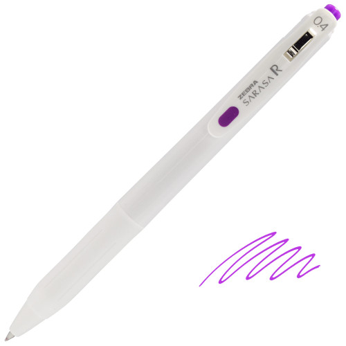 Zebra Sarasa R Retractable Gel Pen, Ultra Fine Point (0.4mm), Violet, 12 Count