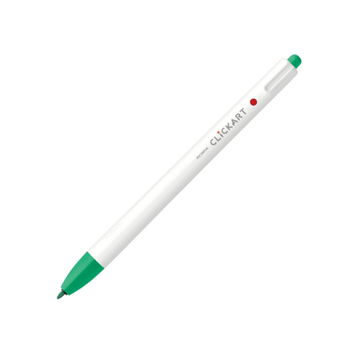Zebra ClickArt Retractable Felt Tip Marker, Bullet Point, Green