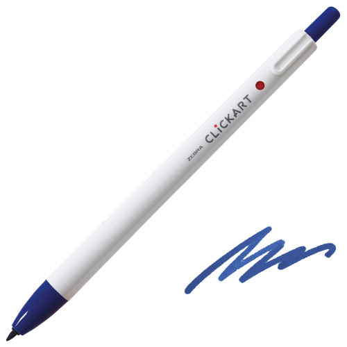 Zebra ClickArt Retractable Felt Tip Marker, Bullet Point, Blue