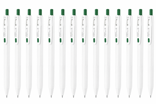 Zebra Sarasa R Retractable Gel Pen, Ultra Fine (0.4mm), Green, 12 Count