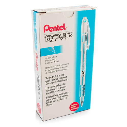 Pentel R.S.V.P. Ballpoint Pen, Medium Point (1.0mm), Sky Blue