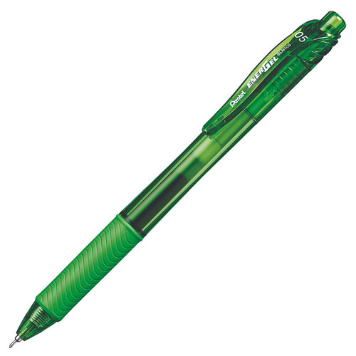 Pentel EnerGel-X Retractable Liquid Gel Pen, Fine Point (0.5mm), Green