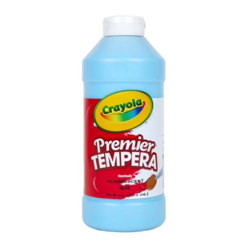 Crayola Premier Tempera Paint, 16 oz, Fluorescent Blue