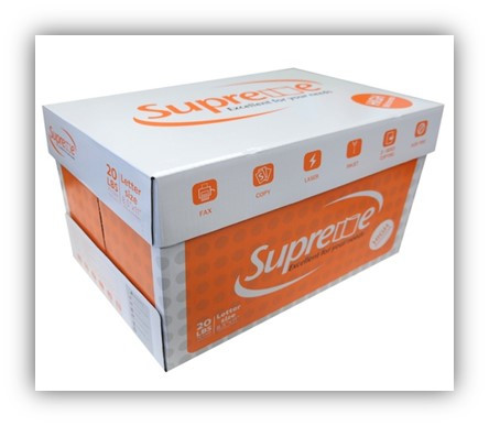 Supreme Multipurpose Paper 8.5"x11", 20lb., 92br., White