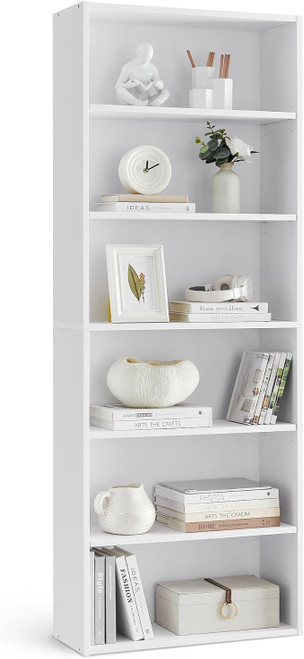6-Tier Bookcase, Cloud White