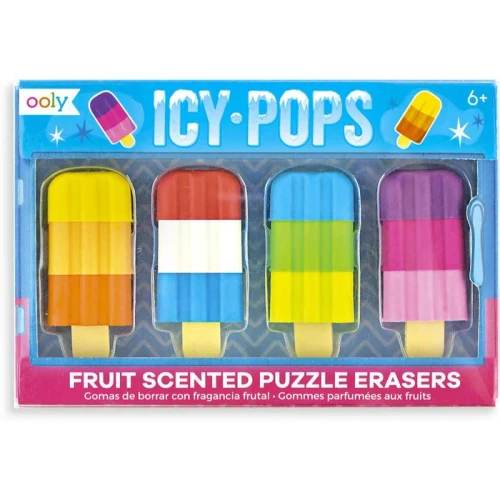 Ooly Icy Pops 4-Pack Scented Eraser Set