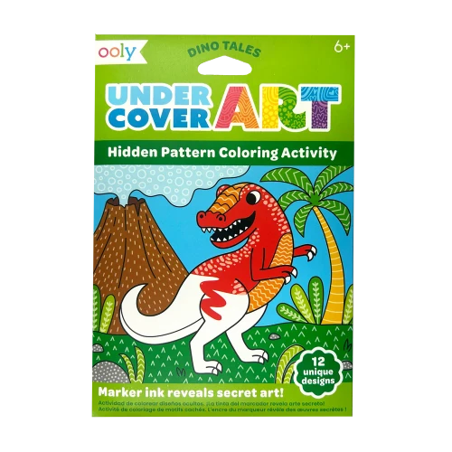 Undercover Art Hidden Pattern Coloring Activity Art Cards - Dino Tales - 12 Cards