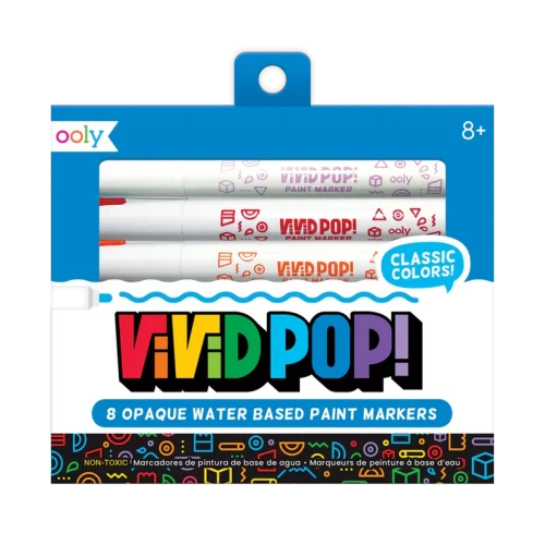 OOLY Vivid Pop! Water Based Paint Markers Set of 8 Classic