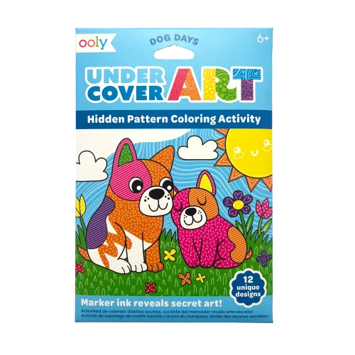 Undercover Art Hidden Pattern Coloring Activity Art Cards - Dog Days - 12 Cards