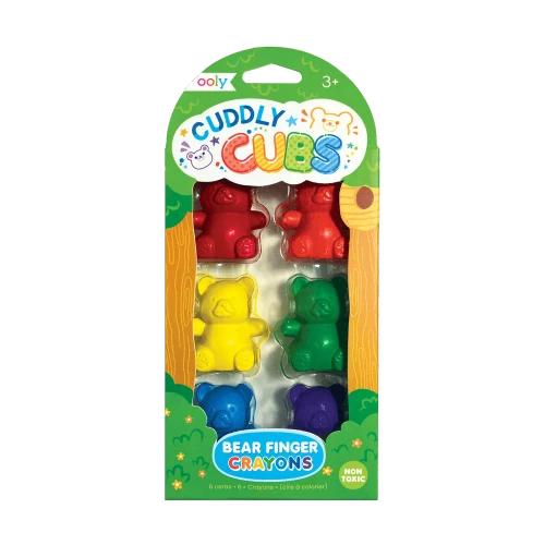 Cuddly Cubs Bear Finger Crayons - Set of 6