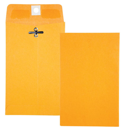 4" x 6-3/8" Clasp Envelopes with Deeply Gummed Flaps, 28 lb. Brown Kraft, 100 per Box