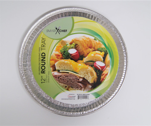 Smart Chef Aluminum Serving Pan, Round Catering Tray, 12"