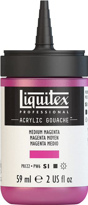 Acrylic Gouache Paint, 2 oz, Medium Magenta