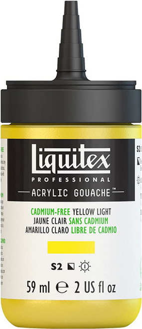 Acrylic Gouache Paint, 2 oz, Cadmium-Free Yellow Light