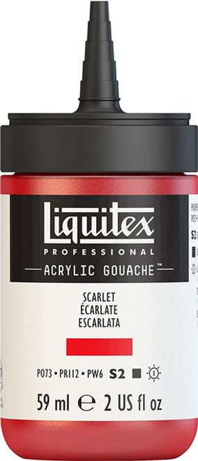 Acrylic Gouache Paint, 2 oz, Scarlet