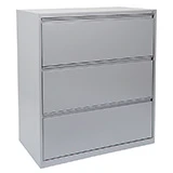 36" Wide 3 Drawer Lateral File, Silver