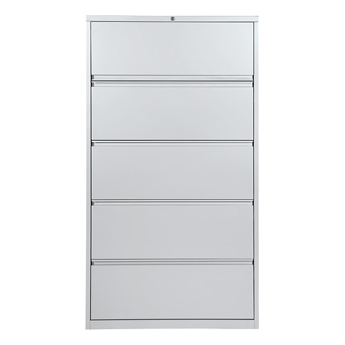 36" Wide 5 Drawer Lateral File, Silver