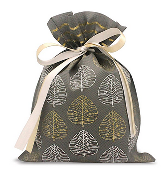 Drawstring Gift Bag, Small, Modern Monstera
