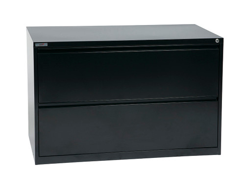 42" Wide 2 Drawer Lateral File with CORE-Removable Lock, Black