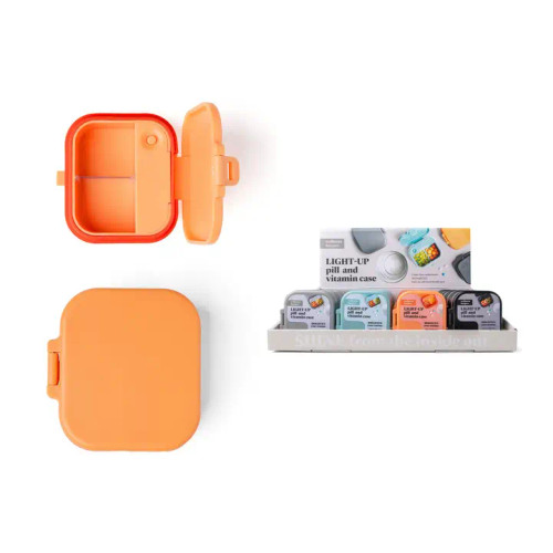 Mini Light-Up Pill and Vitamin Case, Assorted Colors