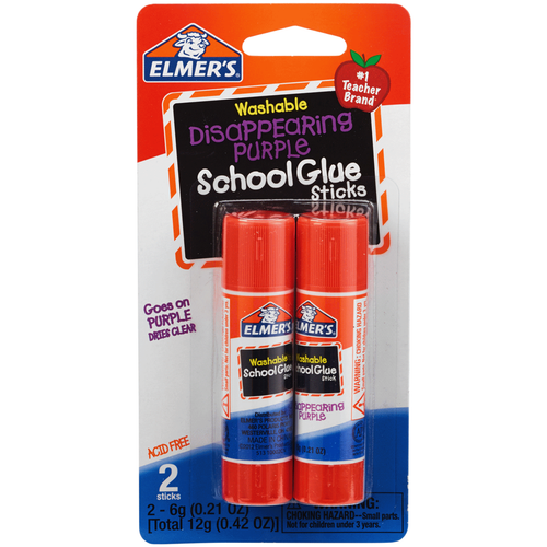 Elmers Purple School Glue Sticks 2pk, 0.21 oz(6g)