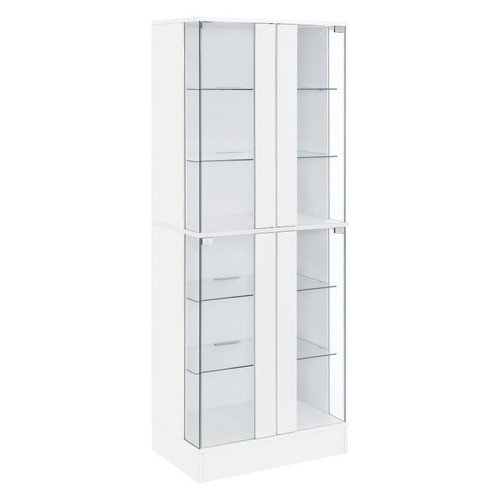 Cabra 4-door LED Curio Display Cabinet, White