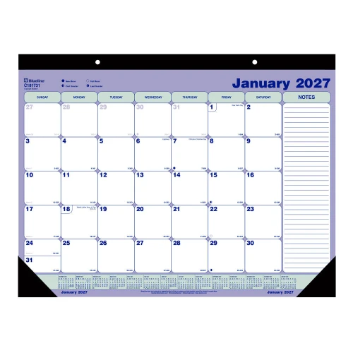 Blueline 2027 Monthly Desk Pad Calendar, 14 Month, 21-1/4" x 16"