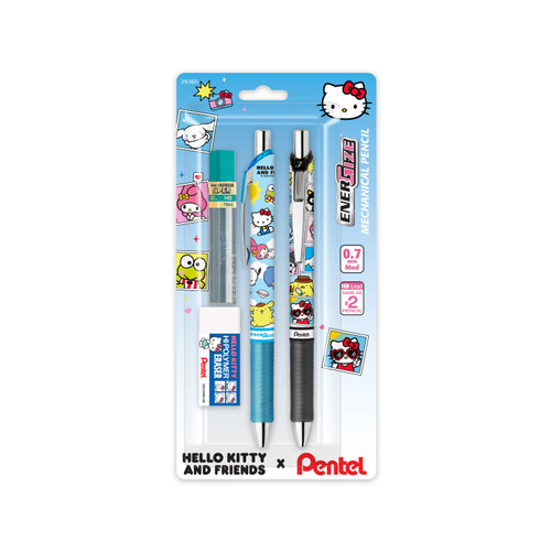 Pentel EnerGize Mechanical Pencils with Lead Refill and Eraser, Hello Kitty & Friends Limited Edition, 0.7mm, 4 Count