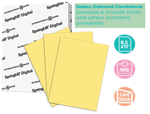 Digital Index Colors, 90lb., 8-1/2" x 11", Buff