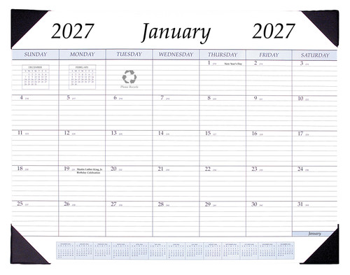 Payne Publishers 2027 All-Purpose Monthly Desk Pad Calendar, 12 Month, 17" x22"