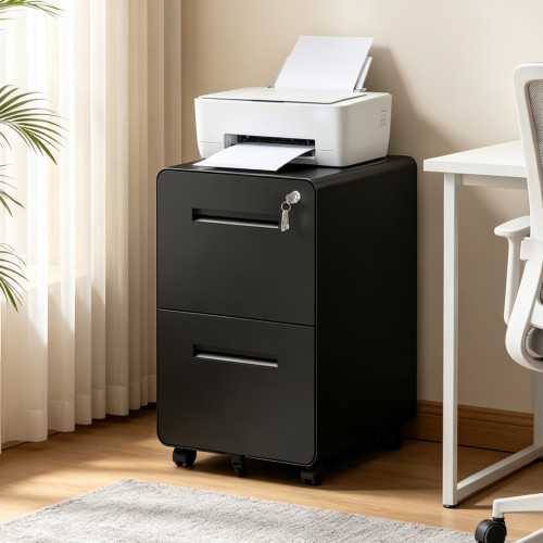 3 DRAWER MOBILE FILE, BLK