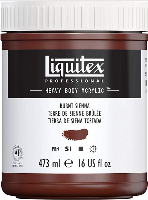 Heavy Body Acrylic Paint, 16 oz, Burnt Sienna