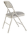 NPS Deluxe Fabric Upholstered Double Hinge Premium Folding Chair - Grey
