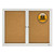 Quartet Enclosed Cork Bulletin Board, 4' x 3', 2 Door, Aluminum Frame