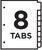 Print & Apply Clear Label Dividers, 8-1/2" x 11", 8 White Tabs, 5 Sets