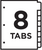 Print & Apply Clear Label Dividers, 8-1/2" x 11", 8 Frosted Tabs, 8-Tab Set