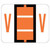 Bar Style Color Coded Labels, Letter "V"