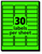 Address Labels, 1" x 2-5/8", Neon Green, Permanent, 750 Labels