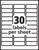 ID Labels, 1" x 2-5/8", White, Removable, 750 Labels