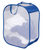 Mesh Laundry Hamper, Blue/White
