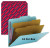 Pressboard Classification File  Folder, Letter Size, Blue, 2 Dividers, 2" Expansion