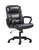 Sadie Mid-Back Executive Chair, Fixed Padded Arms - Black Leather