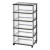 Iris 5 Drawer Mobile Storage (Wide) - Black/Clear