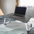 23" x 15" x 9.5" Folding Desk in Dark Gray Faux Wood Design