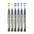 Uchida Opaque Metallic Brush Markers Set, Brush Tip, Assorted Colors, 6 Count