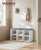 VASAGLE Shoe Bench with Cushion, 6 Compartments