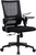 Office Chair - Black | Mesh Lumbar Support, Flip-up Armrests, Swivel, Adjustable, Mid Back