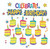 Color My World Birthday Mini Bulletin Board Set, 45 Count
